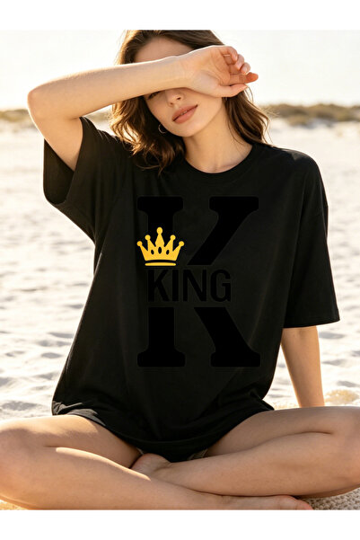 Fleck Casual Style T Shirts For Men King Crown Letter K Personalized Shirts