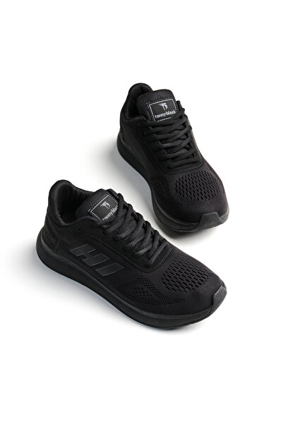 Tonny Black Unisex Siyah Rahat Kalıp Hafif Esnek Şeritli Sneaker