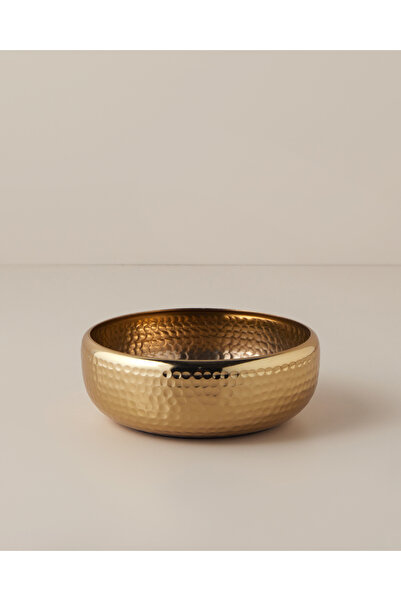 English Home Belva Metal Dekoratif Tabak 18X18X6 CM Gold