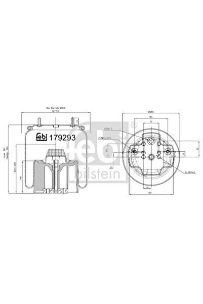 FEBI BILSTEIN Perna de Aer Spate Stanga With Base) Bpw