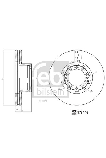 FEBI BILSTEIN Set 2 Discuri Frana Fata Dreapta/Stanga (377mmx45mm) Daf Sb 01....
