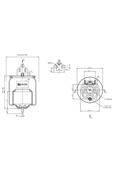 FEBI BILSTEIN Perna de Aer Spate (diametru: 168/228mm) Volvo Fh Fh Ii FH12 FH...