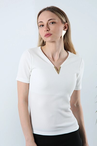Veni Life Women's Ottoman Knitted Woven Collar Accessory Stretchy Body-Fittin...