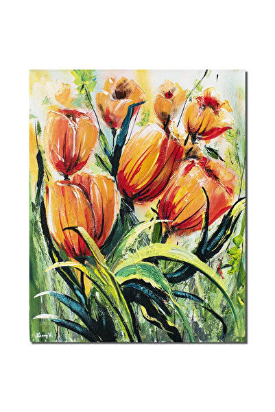 artnova Ръчно рисувана картина на лалета, 50x40см акрил върху платно, Кени Ва...