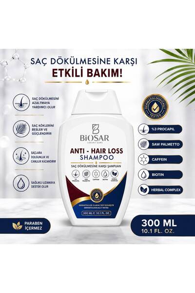 BİOSAR شامبو ضد تساقط الشعر 300 مل