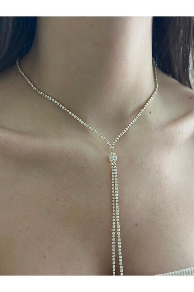 BYYEŞO Oval Cut Waterway Steel Necklace