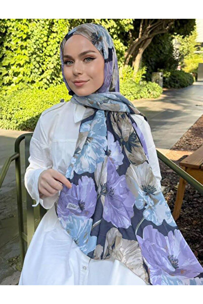 efdal şal eşarp Poppy Pattern Indian Cotton Shawl