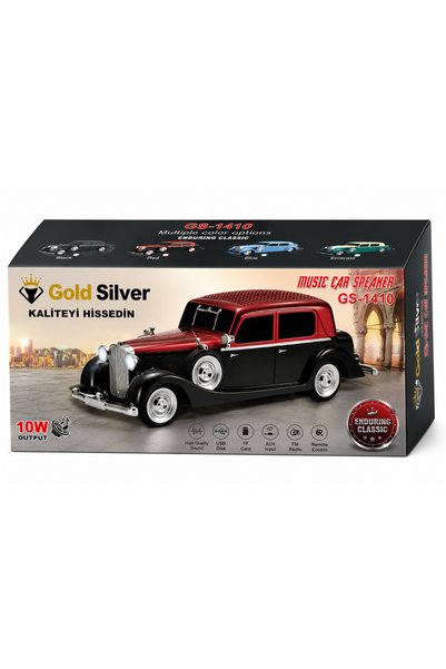 farissu Gold Silver GS-1410 Nostaljik Klasik Araba Tasarımlı Bluetooth Hoparlör