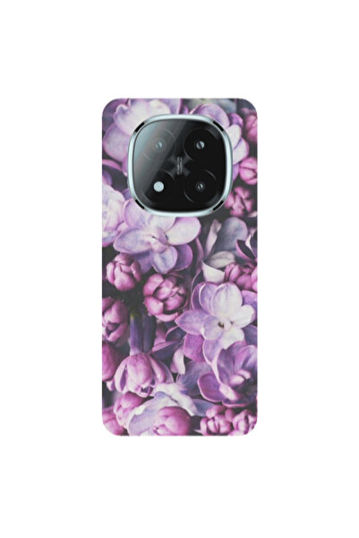 Other Xiaomi Redmi Note 14 Pro + 5g Purple Flowers Transparent Silicone TPU Θήκη