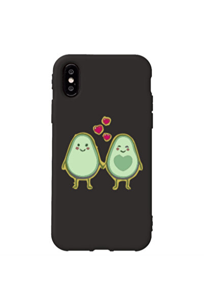 Other Apple iPhone Xs Avocados Black Colored Silicone TPU Θήκη
