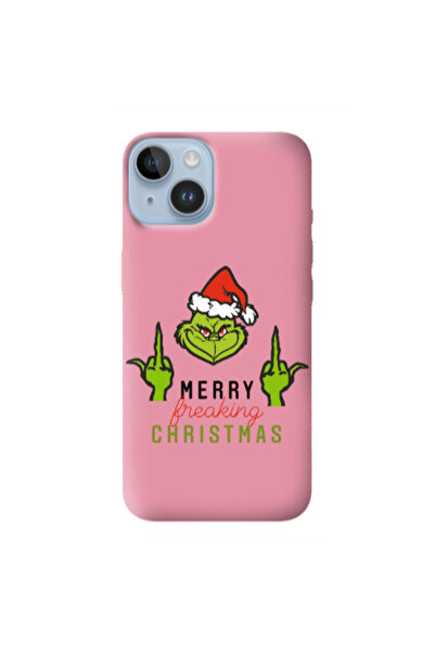 Other Apple iPhone 14 Merry Christmas44 Pink Colored Silicone TPU Θήκη
