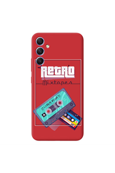 Other Samsung A34 Mixtapes Red Colored Silicone TPU Θήκη