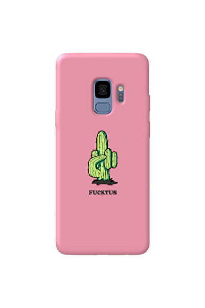 Other Samsung S9 Plus Green Cactus Pink Colored Silicone TPU Θήκη