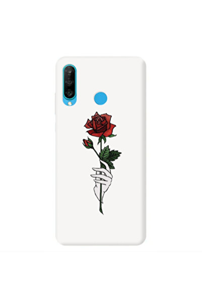 Other Huawei P30 Lite Rose in hand Red Colored Silicone TPU Θήκη
