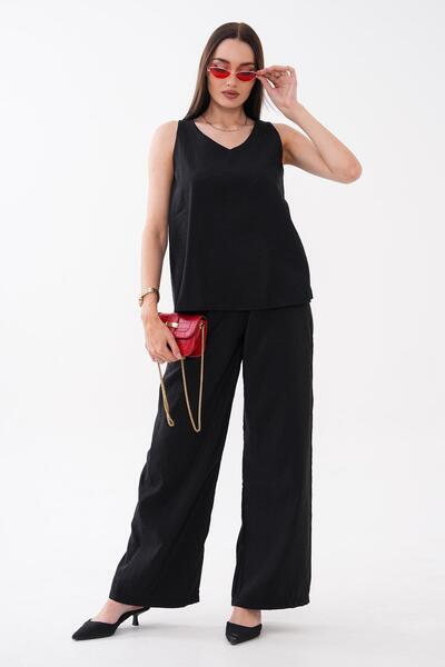 ŞİMAL Ženska bluza sa V-izrezom i debele naramenice i set pantalona 260616 -