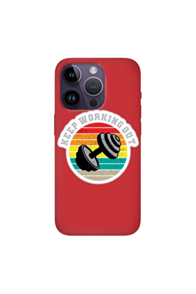 Other Apple iPhone 14 Pro Max Keep working out Red Colored Silicone TPU Θήκη