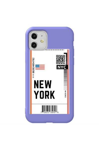 Other Apple iPhone 11 New York NYC Purple Colored Silicone TPU Θήκη