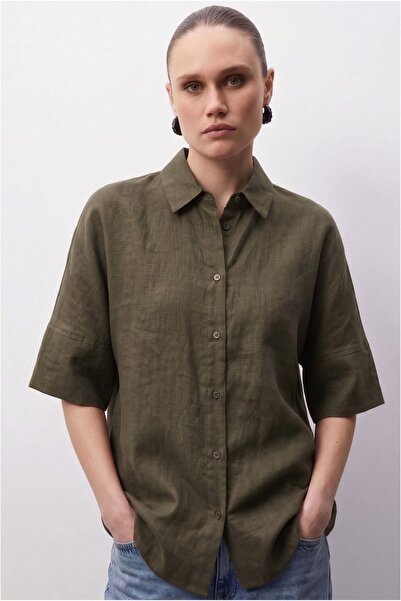 Shopping Shop Half sleeve oversize shirt khaki