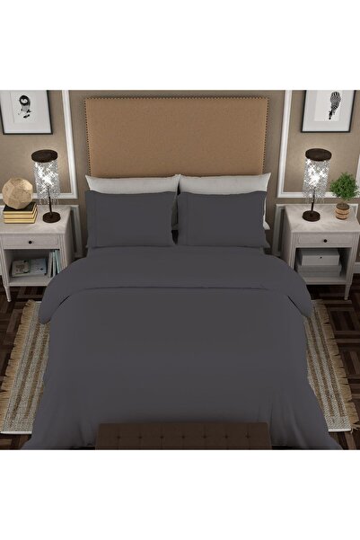 Color Sense 300 Thread Count 3-Piece 100% Cotton Double Duvet Cover Set with ...