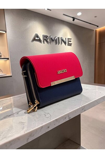 Armine Navy Blue-Red Women's Shoulder Bag 381