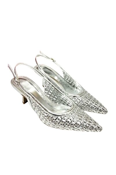 Escarpinshoes KADIN TOPUKLU ARKA AÇIK ÖRGÜ AYAKKABI