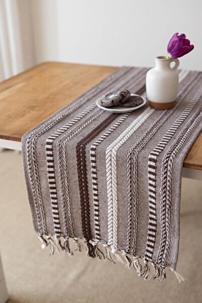 Yıldızan Neula |   100% Cotton Knitted Runner 40 X 110 cm (Dark Brown) 1302237