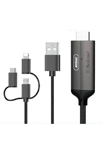 Andowl Q-hd352 Καλώδιο HDMI Αρσενικό - USB-A Θηλυκό / USB-C Αρσενικό Μήκος 1μ...