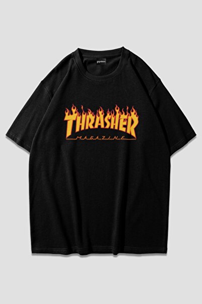 ZOKAWEAR Μπλουζάκι Thrasher Μαύρο Oversize