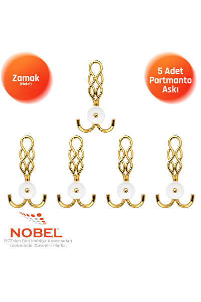 Nobel Örgü Portmanto Askısı, Metal Vestiyer Askısı, Altin, Duvar ve Dolap Ask...