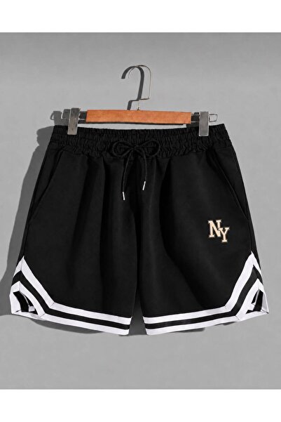 HerTarzınTrendi Pantaloni scurți din bumbac pieptănat cu imprimeu NY pentru b...