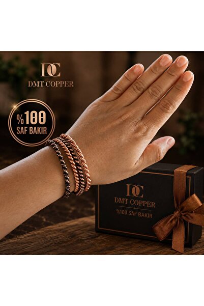 DMT COPPER HOME 100% Handmade Stylish Design Thick Hammered Pure Copper Brace...