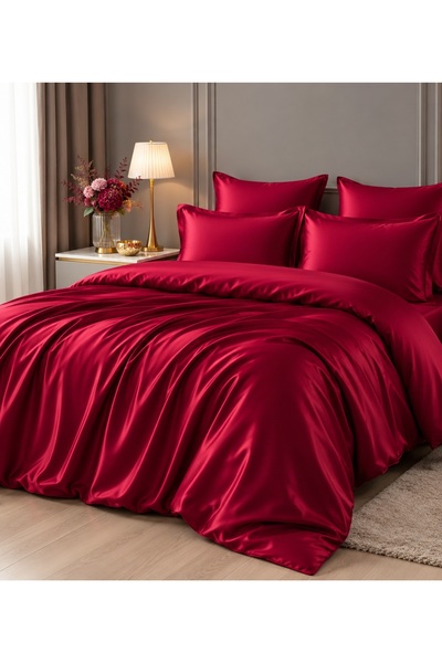 CHIRASO Set Lenjerie pat CHIRASO, SATIN Lucios, Cearceaf ELASTIC 180x200, Hus...