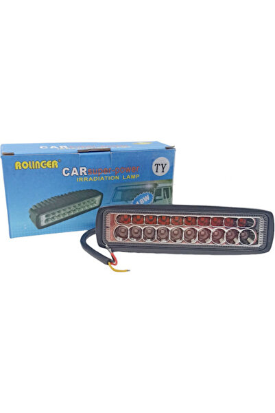 Other Ορθογώνιος Προβολέας Αυτοκινήτου LED 18W 15εκ. με Κόκκινο Φωτισμό 1 Τεμ...