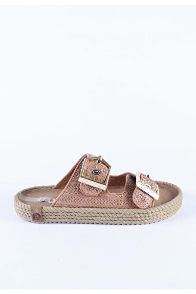 Bohonomad Sydney Women's Double Buckle Comfortable Sole Straw Slippers Tan