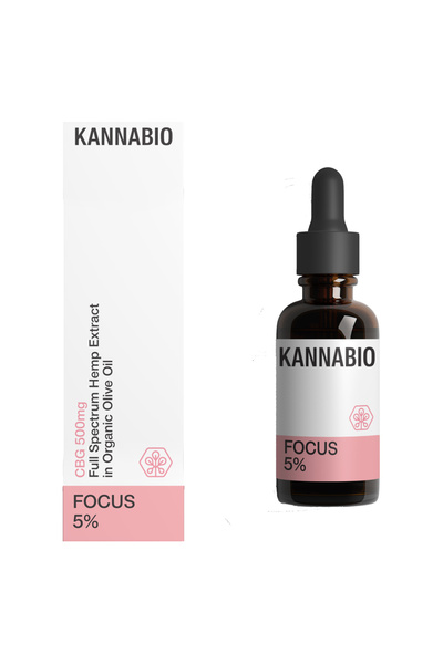 KANNABIO Σταγόνες Φόκους 5% CBG 500mg Ακατέργαστο Πλήρους Φάσματος 10ml