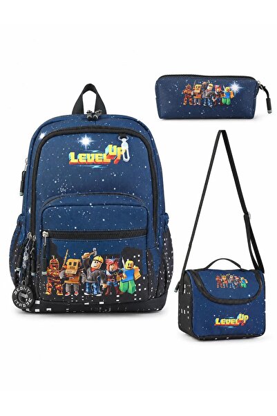 Bodmar Çanta Since 2023 Character Level up Patterned Triple Children's Primar...