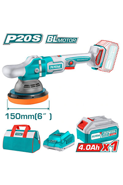 TOTAL 20V 6" Battery Polishing Rocket with Canvas Bag, Battery and Charger