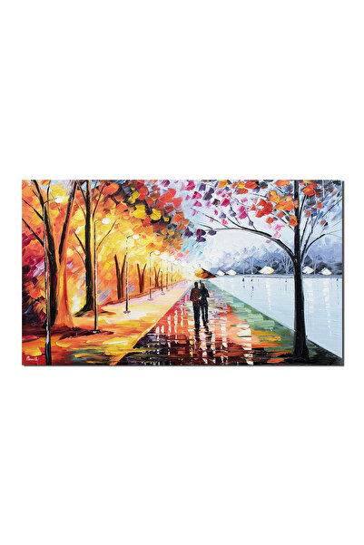 artnova Ръчно рисувана картина на влюбени, Заповядат заедно завинаги, 100x60с...
