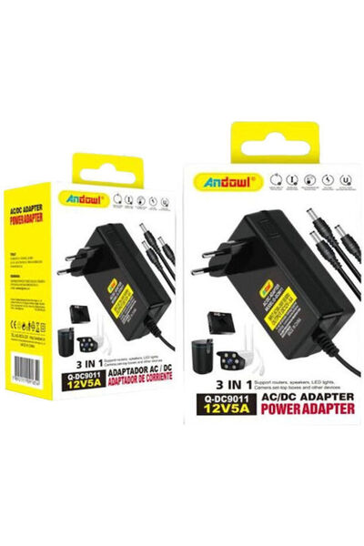 Andowl Q-dc9011 Καθολικό Τροφοδοτικό 12V 5A με ισχύ 60W και σετ βυσμάτων