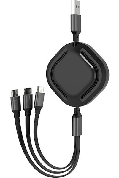 OEM Ca-886 Ανασυρόμενο Καλώδιο USB σε Lightning / Type-C / micro USB 1.1μ