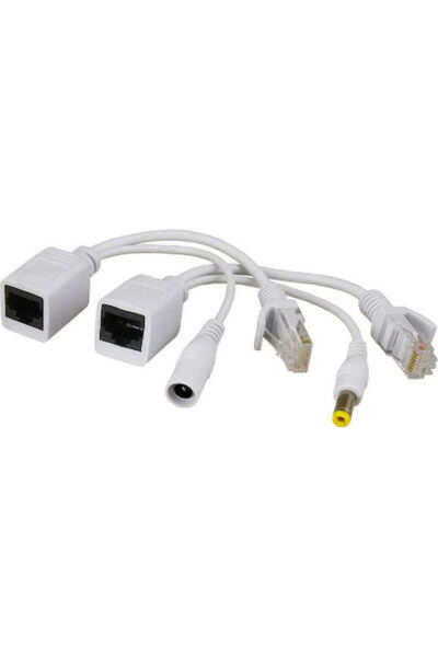 Pulsar Μετατροπέας για Συστήματα CCTV Τύπου PoE RJ45 & 2.1/5.5 Σετ Λευκό P-POE1