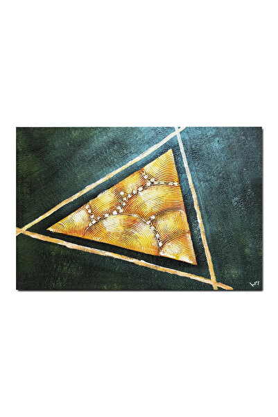 artnova Абстрактна картина Триъгълник, ръчно рисувана, 90x60см, маслени бои в...