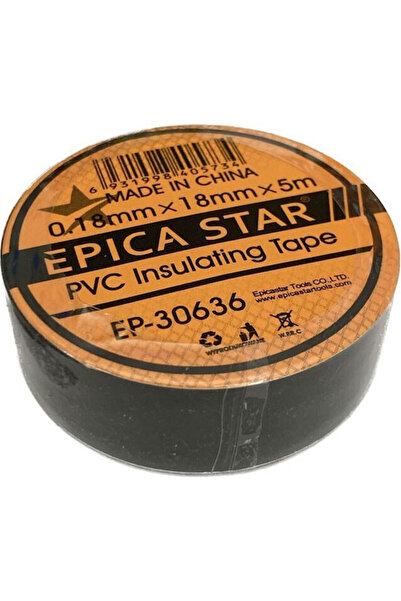 Epica Ταινία Μόνωσης Star 18mm x 5m 10 Τεμάχια Μαύρο