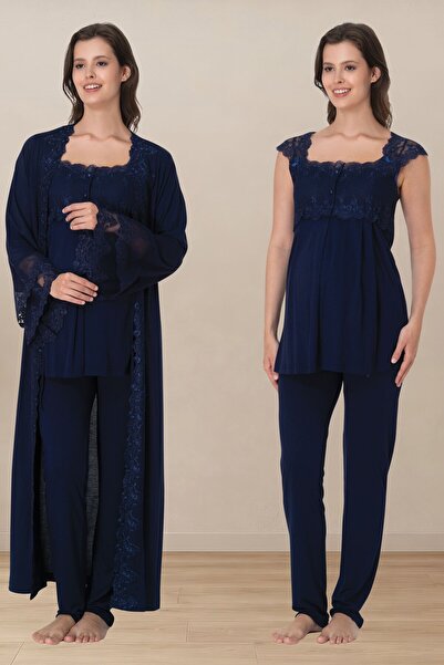 by İGP Maternity Pajama Set with Nursing Features and Lace Detailing, Include...