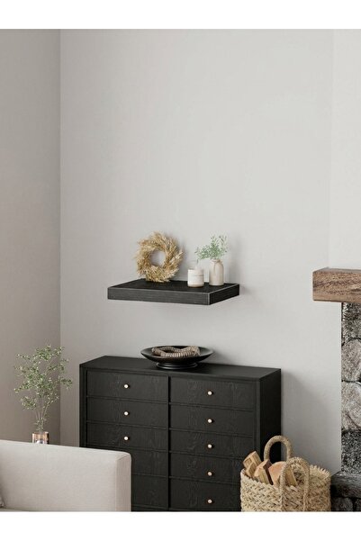 The Living 40cm Flat Wooden Wall Shelf | Concealed Mounting Floating Shelf | ...