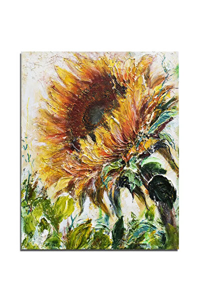 artnova Ръчно рисувана картина на слънчогледи с импасто техника, 50x40 см, ак...