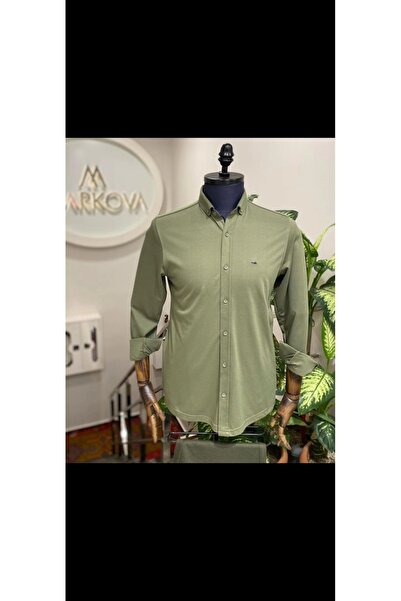 Cinar erkek giyim Men's Sports Shirt Non-Stretch Stretchy Lycra Slimfit Long ...
