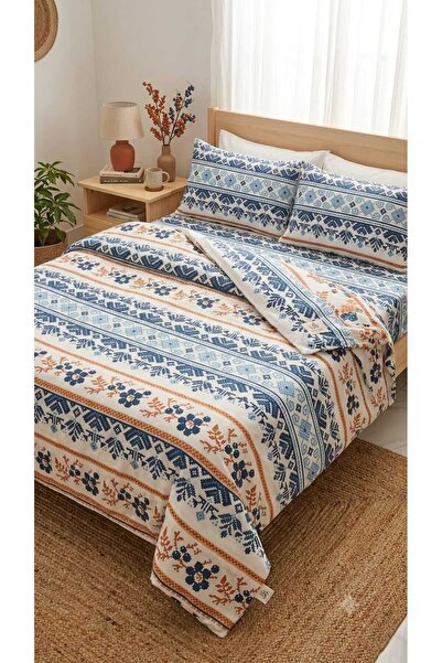 eze home طقم أغطية سرير مزدوج - إثني