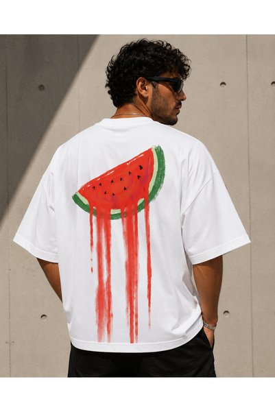 Nulivez Palestine Watermelon Printed Oversize Unisex T-Shirt – Minimal Street...