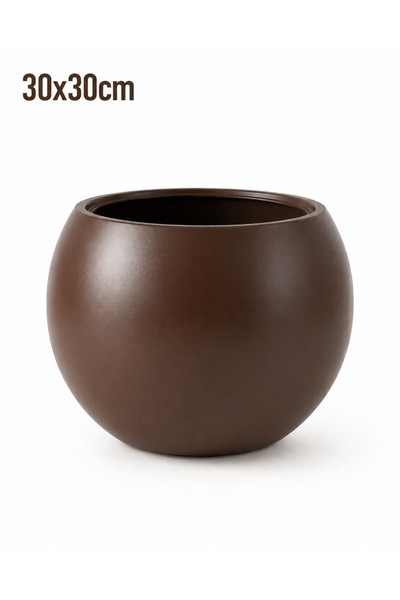 CANBOTANİK 30x30 cm Espresso Küre Saksı | Premium Plastik | Modern Dekoratif ...